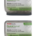 2 Pack CVS QuickServe Vitamin Cartridge Biotin Skin Hair Health 30 Caps Exp04/25