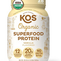 KOS Organic Vanilla Vegan Protein Powder - Erythritol-Free, Plant-Based, USDA Or