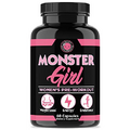 Angry Supplements Monster Girl, Women’s Pre-Workout + Recovery, Apple Cider Vinegar & Garcinia Cambogia for Weight Loss - Boosts Energy w. Caffeine, Yerba Mate, Ginseng & Guarana (1-Bottle)
