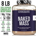 Naked Nutrition CHOCOLATE WEIGHT GAINER Mass-8lb Bulk GMO And Gluten Free