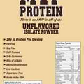 "MVP PROTEIN" "UNFLAVORED" WHEY ISOLATE PROTEIN POWDER- 1 Lb. (14 Servings)