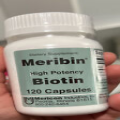 Meribin High Potency Biotin 5mg Dietary Supplement Energy Support Capsule 120ct