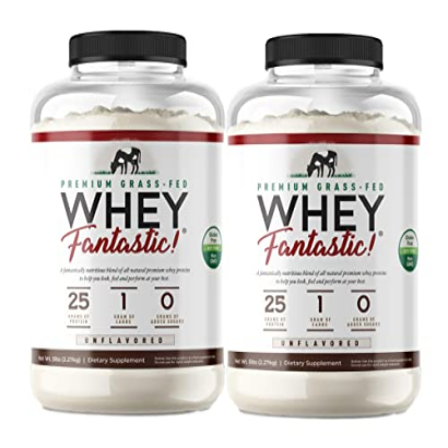 Whey Fantastic - Unflavored - 100% Pure Grass Fed Whey Protein - Optimum Blend of Whey Isolate, Concentrate & Hydrolysate - 2-Pack of 5lb Whey Fantastic Bulk