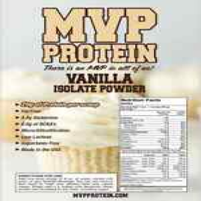 "MVP PROTEIN" "VANILLA" WHEY ISOLATE PROTEIN POWDER- 5 Lbs. (69 SERVINGS)