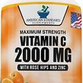 Vitamina C 2000 Mg Con 40 Mg De Zinc Por Porcion Y Extracto De Rosa Mosqueta,...