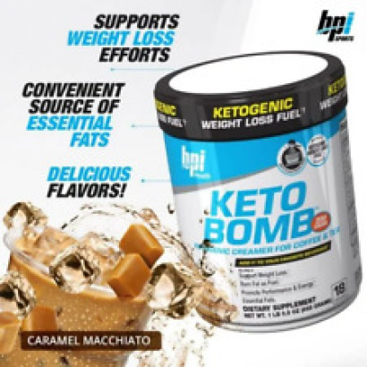 BPI SPORTS HEALTH KETO BOMB Ketogenic Coffee Creamer 18 Servings