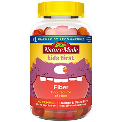 Nature Made Kids First Fiber Gummies, Fiber Supplement for Digestive Health Support, 60 Gummies, 30 Day Supply