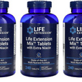 Life Extension Mix Tablets with Extra Niacin, 3X240 Tablets