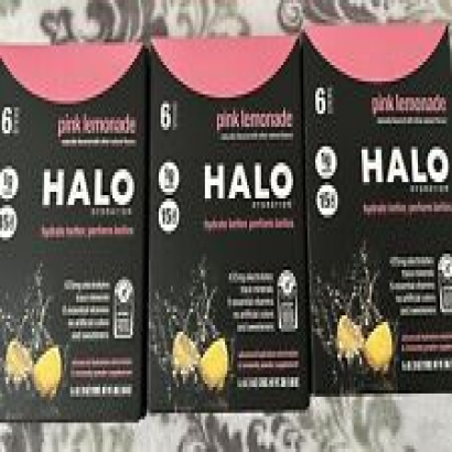 HALO Hydration Drink Mix Pink Lemonade 6-Pack EA. 435mg Electrolytes Immunity