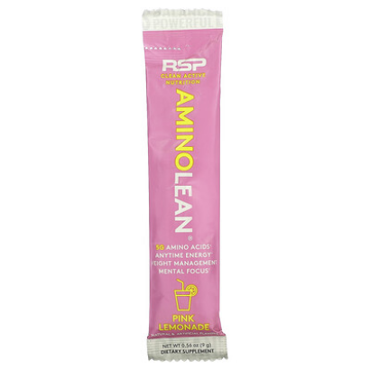 RSP Nutrition, AminoLean, Pink Lemonade, 1 Stick Pack, 0.56 oz (9 g)