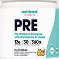 Nutricost Pre-Workout Powder for Women, Peach Mango, 30 Servings