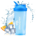 Protein Shaker 20oz Large Shaker Bottle Perfect for Workout Supplements, Protein powder, Sports drinks, BCAA'S, Meal Replacement, BPA Free, Fitness Enthusiasts Athletes - Blue