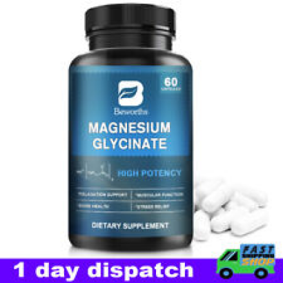 350MG Magnesium Glycinate High Absorption,Improved Sleep,Stress & Anxiety Relief