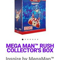 GFUEL Mega Man Rush Blue Bomber Collector's Box Shaker Tub Collar Leash G FUEL