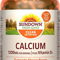 Sundown Calcium 1200mg with Vitamin D3 Softgels for Immune Support 170 Ct