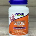 NOW Foods 7-Keto 100 mg 60 Veg Caps- Exp 01/2028- NEW SEALED