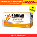 3X CENTRUM Energy B-Vitamins and Minerals + Vitamin C & E 60 Tablets XPRESS SHIP