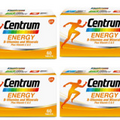 4 Boxes CENTRUM ENERGY B-Vitamin and Minerals Vitamin E & C Boost Energy 60's