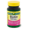 Spring Valley Biotin Softgels, Supplement, 1000 mcg, 150 Count.