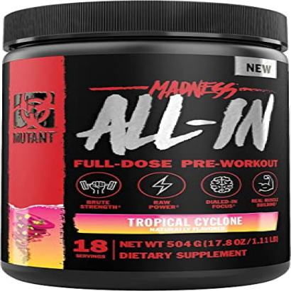 Mutant Madness All-in | Full Dosed Pre-Workout - Tropical Cyclone - 18 Serving - 504 g (17.8oz)