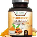Turmeric Curcumin with Ginger95% & BioPerine Joint Pain 1950mg Root 240 Cap