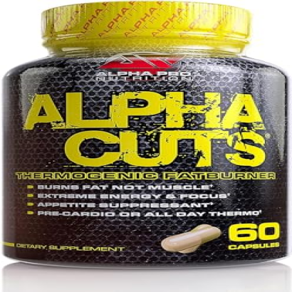 ALPHA CUTS Capsules Fat Burner Thermogenic Men Women Pre Cardio Workout Weight Loss CLA Alpha Pro Nutrition 60 caps