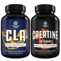 Natures Craft Bundle of Conjugated Linoleic Acid CLA Supplement and Tri Phase Creatine Pills 5g - Pre Workout Supplement - Extra Strength Muscle Building Supplement for Men & Women