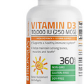 Vitamin D3 250 mcg (10000 IU) 360 Soft Gels