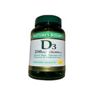 Nature's Bounty Vitamin D3 10000 IU Supplement Supports Bone Health Immune 72 Ct