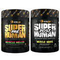 ALPHA LION Superhuman Pre Workout Powder & Post Workout Recovery Bundle, Sustained Energy & Focus + Lean Muscle Growth, Strength & Volume (Muscle Melon & Muscle Marg)