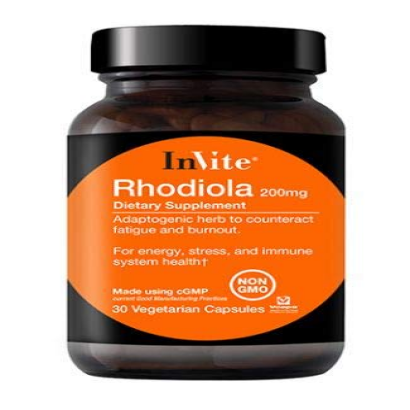 Invite Health Rhodiola - Supports Energy, Stress Relief, and Immune System Health - 200mg - 30 Vegetarian Capsules - 30 Day Supply