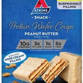 Atkins Peanut Butter Protein Wafer Crisps, Protein Dessert,5 Count