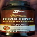 Nutriflair Premium Berberine HCL 1200mg Plus Pure True Ceylon Cinnamon