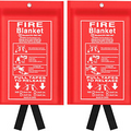 Emergency Surival Fire Blanket for Kitchen and Home, 2 Pack 39.37” X 39.37”