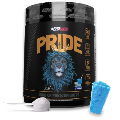 EHPlabs Pride Pre Workout Supplement Powder - Full Strength Pre-Workout Energy Supplement, Sharp Focus, Epic Pumps & Faster Recovery - Blue Slushie (40 Servings)