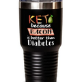 Ketogenic Diet Tumbler - Funny Keto - Low Carb - Ketogenic - Because Bacon Is Better Than Diabetes - Keto - 30oz Black