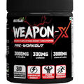 NutriJa Weapon-X Pre-Workout Powder with 21 Active Ingredients - 3 Best forms of Creatine, AAKG, Beta-Alanine, Caffeinated | Pumps, Viens Popping, Energy, Focus & Strength (30 Servings (Tangy Orange))