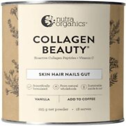 Collagen Beauty with Collagen Peptides + Vitamin C Vanilla 225g Nutra Organics