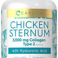 Chicken Sternum Collagen Type II 3000mg | Hyaluronic Acid | 120 Count | Carlyle