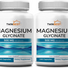 TwinBest Magnesium Glycinate 500mg 2 Pack 480 Capsules