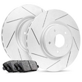 R1 Concepts Carbon Rear Brake Rotors Slotted with Ceramic Pads and Hardware Kit 1PS.63106.42