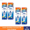 4 x 400ML Scott's Emulsion Cod Liver Oil Extra Original Flavour Immune Support