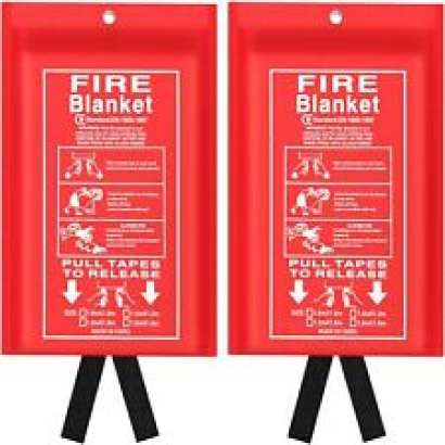 Emergency Fire Blanket for Kitchen and Home 2 Pack 39.37 X 39.37 Fiberglass NEW