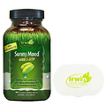 Irwin Naturals Sunny Mood with 5 HTP (80 Liquid Softgels) Supplements - Plus Vitamin D3 Stress Support Supplement - Bundle with Irwin Pill Case