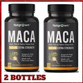 2 Bottles MACA ROOT Powder Capsules Mood Energizer Vegan 120ct Ea. By NATGROWN G