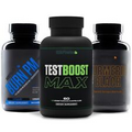 Test Boost Max + Burn Pm + Turmeric Black Muscles Sex Build Fat Weight Loss New