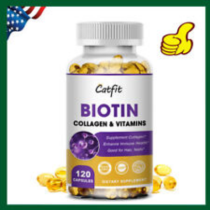 Biotin Capsules with Collagen and Vitamins for Hair Skin & Nails Health 120 Caps