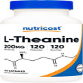 Nutricost L-Theanine 200mg, 120 Capsules, Double Strength - Non-GMO, Gluten Free