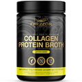 FREZZOR 100% Grass-Fed Collagen Protein Bone Broth, New Zealand Bovine Collagen Peptides Type I II III V VI VIII IX, Joint Pain, Anti-Aging, Weight-Loss, Improves Digestion, Lemon Ginger Flavor