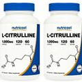 L-Citrulline 1000mg 2X120 Capsules Gluten Free & Non-GMO Nutricost